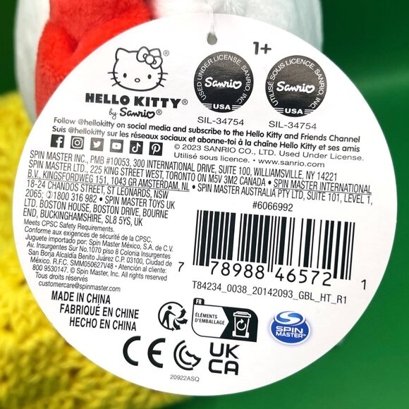 Hello Kitty Sanrio Plush Toy Hand Crocheted Yellow Lovey Blanket Dress Outfit - Picture 7 of 15